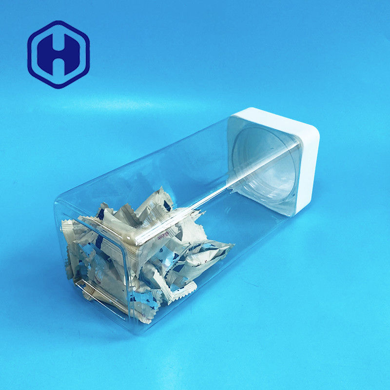 ขวดพลาสติกทรงสี่เหลี่ยมขนาด 1140 มล. สกรูบาร์ขนมหวานเกรดอาหารพร้อมหลักฐานการรั่วซึม