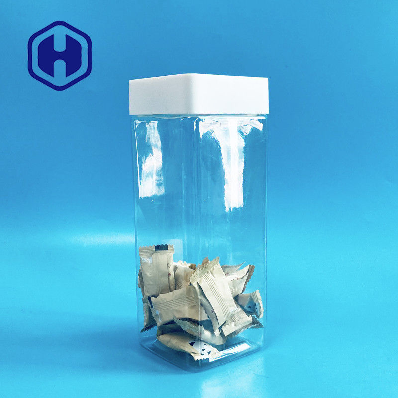 ขวดพลาสติกทรงสี่เหลี่ยมขนาด 1140 มล. สกรูบาร์ขนมหวานเกรดอาหารพร้อมหลักฐานการรั่วซึม