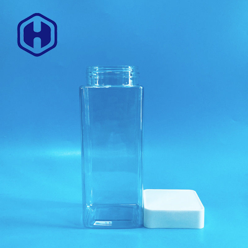 ขวดพลาสติกทรงสี่เหลี่ยมขนาด 1140 มล. สกรูบาร์ขนมหวานเกรดอาหารพร้อมหลักฐานการรั่วซึม