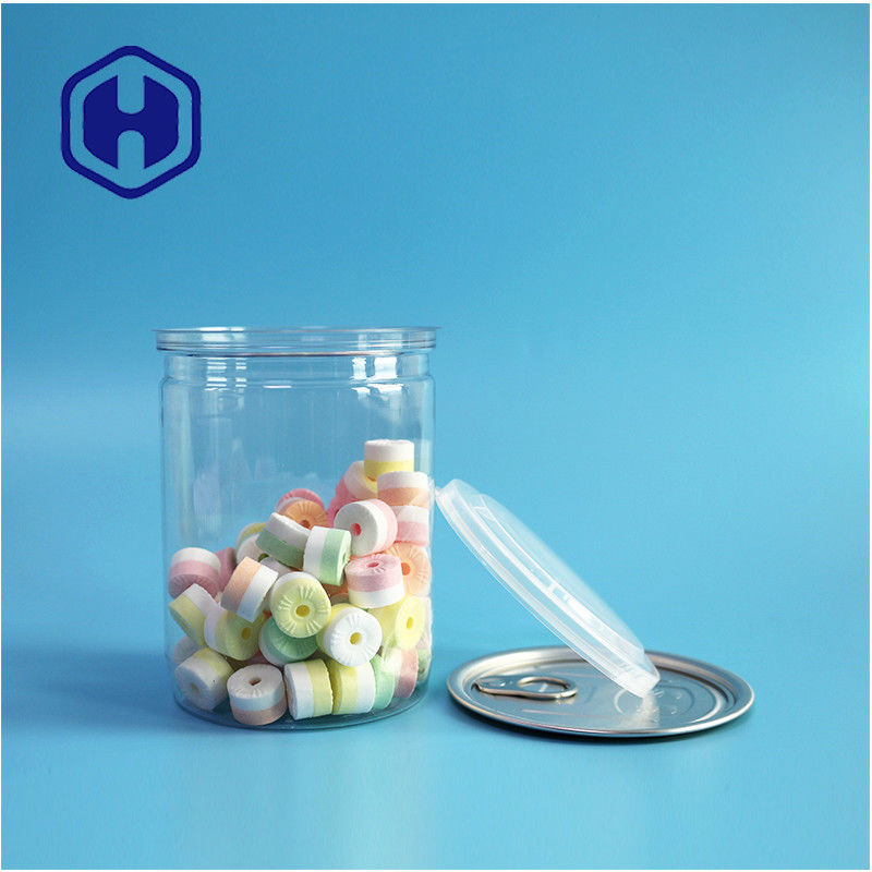 500 มล 17 oz ซุปเปอร์มาร์เก็ต แพคเกจใส PET พลาสติกกระป๋องกับปลายอัลลูมิเนียมเปิดง่าย