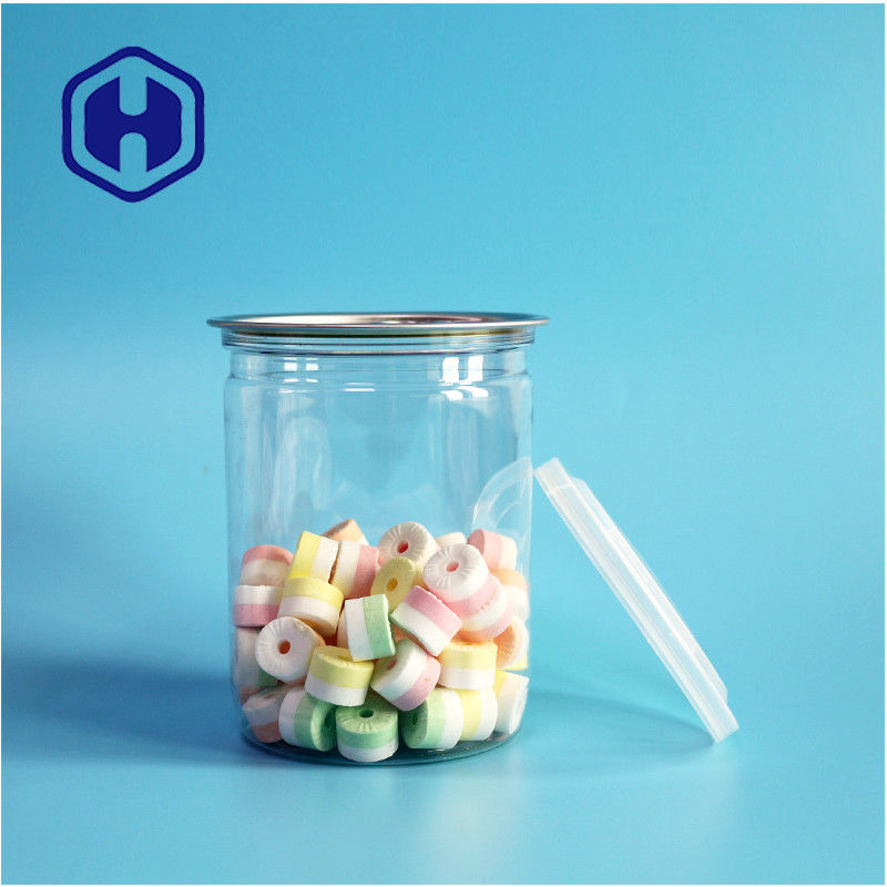 500 มล 17 oz ซุปเปอร์มาร์เก็ต แพคเกจใส PET พลาสติกกระป๋องกับปลายอัลลูมิเนียมเปิดง่าย