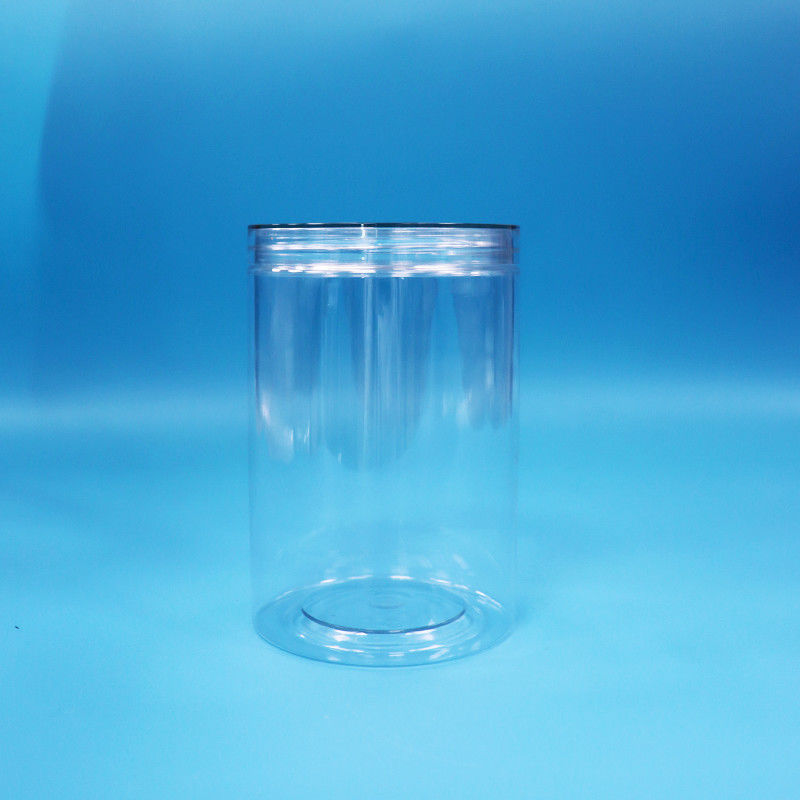 35.5oz อาหารเกรดอาหาร แคนดี้ถั่วใส กระบอกกลม PET กระปุกพลาสติกใส ปิดสกรู