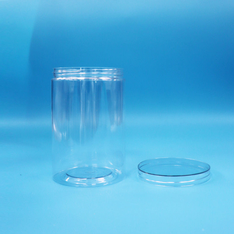 35.5oz อาหารเกรดอาหาร แคนดี้ถั่วใส กระบอกกลม PET กระปุกพลาสติกใส ปิดสกรู