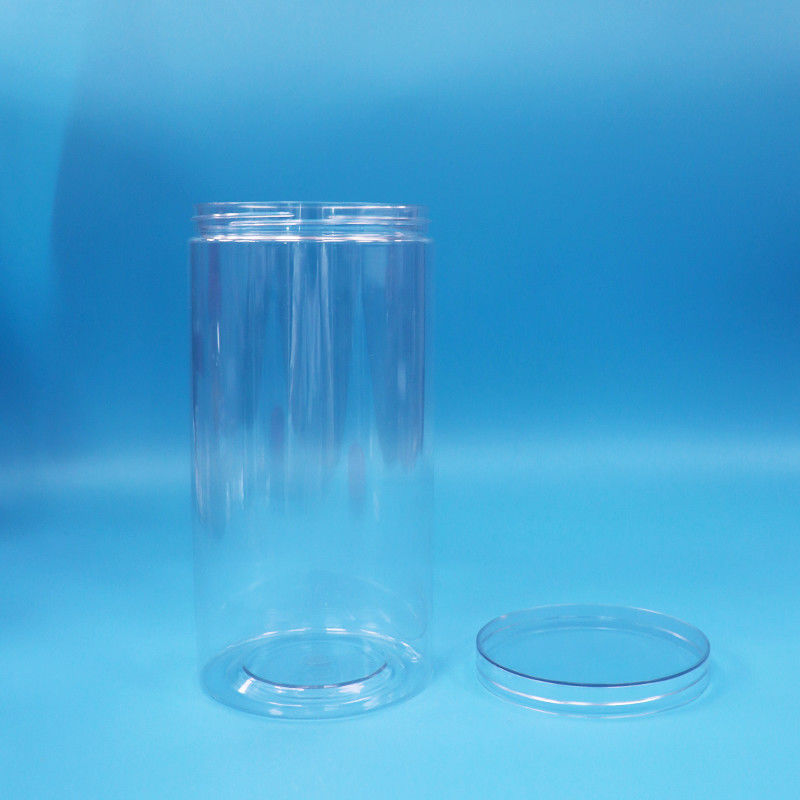 เกรดอาหารใส PET กระปุกกลม พลาสติก Candy Cookie อาหาร jar สกรูใส Cap