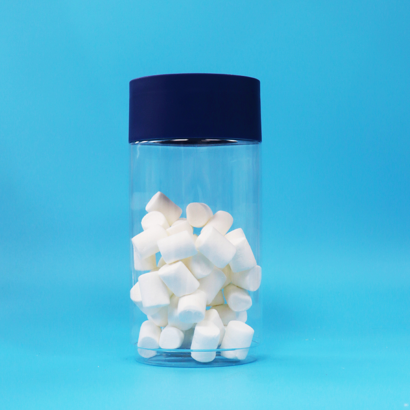 โถพลาสติกใสรูปไข่สำหรับอาหาร เกรด PET สำหรับคุกกี้ ถั่ว ขนม พร้อมฝาปิดกันการงัดแงะ