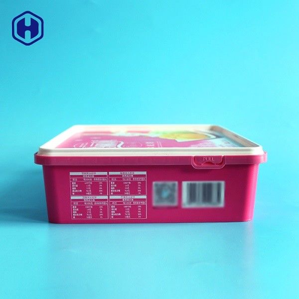 พลาสติก PP IML กล่อง L25.7 * W21.3 * H6.9 480g เค้กผลไม้แห้งบรรจุ