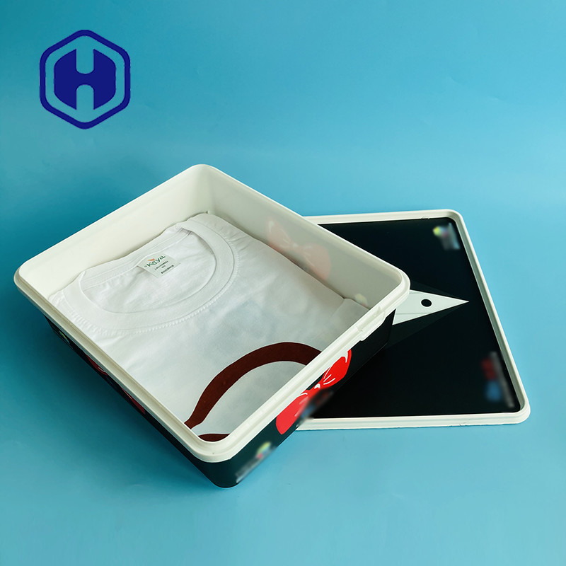 สี่เหลี่ยมผืนผ้า IML ภาชนะพลาสติก ของขวัญคริสต์มาส กล่องของขวัญ วันหยุด เสื้อ แจ็คเก็ต กระโปรง ถุงมือ แพ็คเกจเสื้อยืด