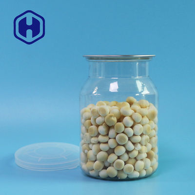 กระป๋อง PET ใสขนาด 510 มล. แบบกำหนดเองสำหรับบรรจุถั่วเปิดง่ายและนำ