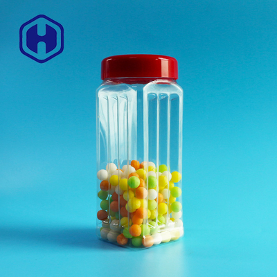 ความสูง 171 มม. PET Square Jar ถั่วจำนวนมากเม็ดมะม่วงหิมพานต์ชาหอมผักแห้ง 560ml ฝาพลาสติก