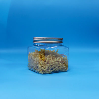 อาหารเกรดของหวาน อาหาร Snack PET กระปุกพลาสติกโปร่งสี่เหลี่ยม