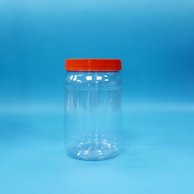 ใส PET พลาสติกกลม อาหาร ของหวาน ขนมหวาน ขนมขนมกระป๋อง กระป๋อง หมวกสกรูสีแดง