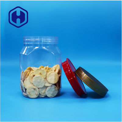 ชัดเจน Hexagon เฟอร์มพิเศษ พลาสติกถั่วหวาน อาหารแห้ง กระปุกสกรู หมวกบน