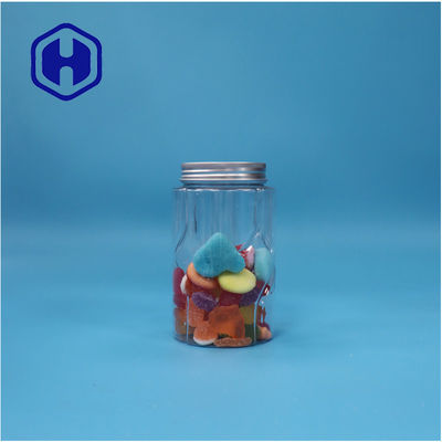 ใสกลม พลาสติก PET แมนตี้ แคนดี้ น้ําตาล อาหารเกรด Jar อลูมิเนียม หมวกบน