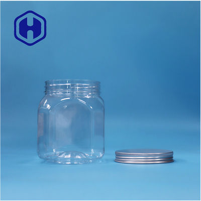 โบกเกิ้ลพลาสติกใสทรงหลายเหลี่ยม ร็อค แคนดี้ น็อต น้ําตาล Jar อลูมิเนียม หมวกบน
