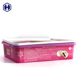 กล่องบรรจุภัณฑ์พลาสติก IML สีม่วง PP 450 กรัมบรรจุภัณฑ์ขนมไหว้พระจันทร์