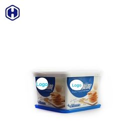 ฝาครอบพลาสติกที่ทนทาน IML Tubs กล่องของขวัญคุกกี้บรรจุภัณฑ์การติดฉลากที่ว่างเปล่า