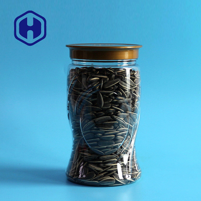 S รูปร่าง 34oz 1000ml ล้าง PET Jar Kernels เม็ดมะม่วงหิมพานต์วอลนัทวันที่