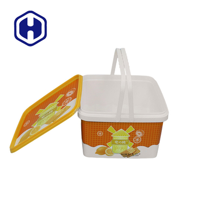 3200L IML Tubs Square Medicine บิสกิตช็อกโกแลตบรรจุภัณฑ์อาหารกล่องพลาสติก