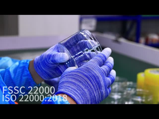อาหารแห้งกลมใส ของขวัญพลาสติก ของหวาน น้ําตาลถั่ว PET Jar Screw Top Lid