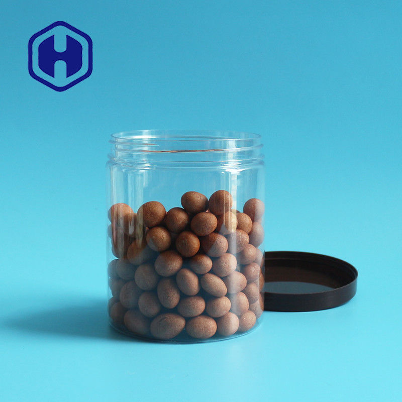 710ml 24oz Leak Proof บรรจุภัณฑ์พลาสติก Jar ปากกว้าง Peanuts Popcorn Food Storage