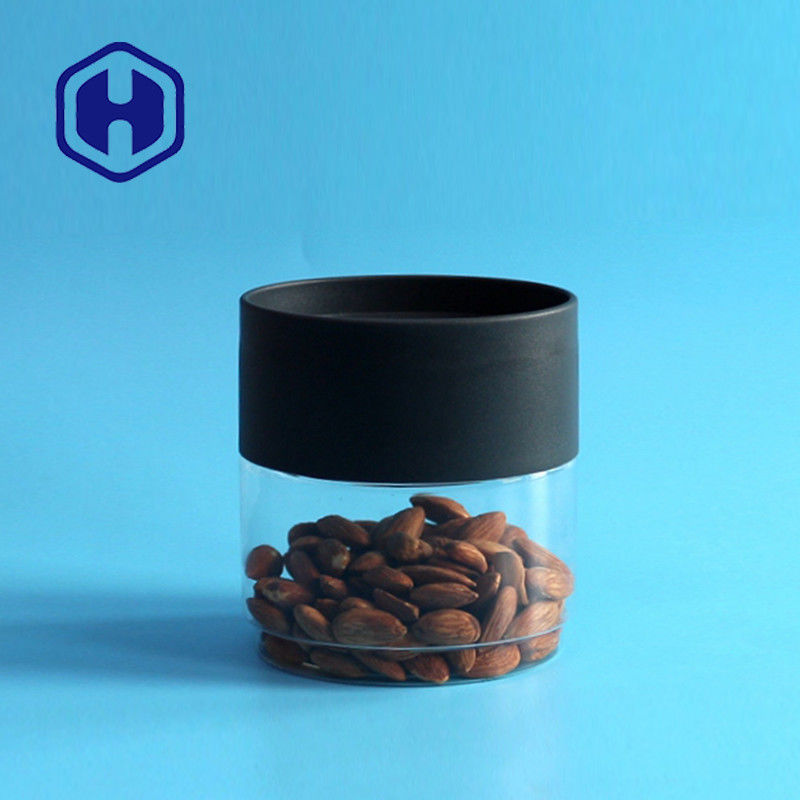 โถบรรจุภัณฑ์พลาสติกแบบกำหนดเอง 13oz กระป๋องรูปไข่แบนสามารถบรรจุผลไม้แห้ง PET Storage Container