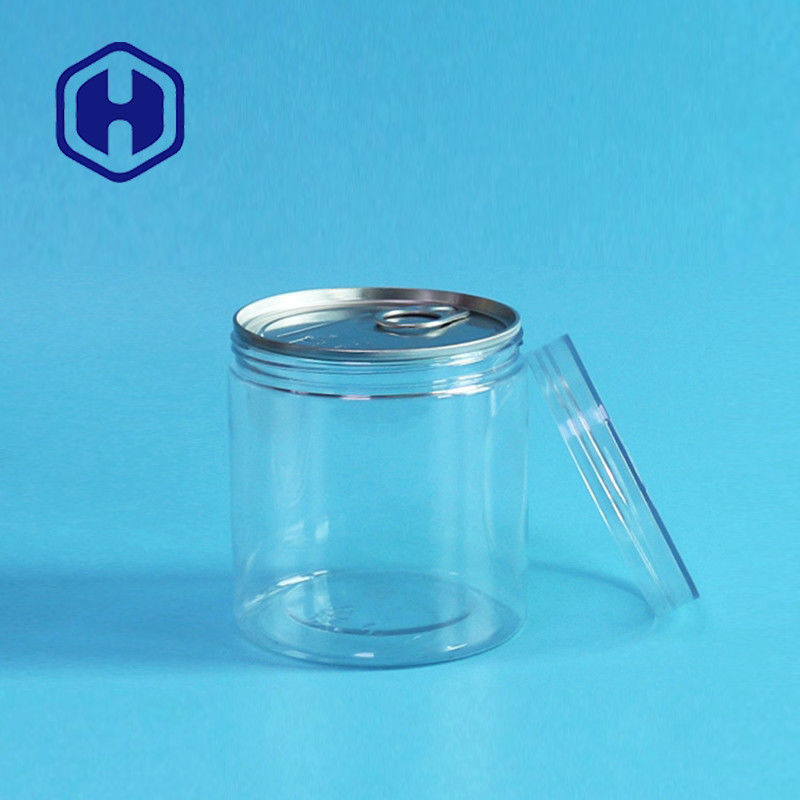 อาหาร PET พลาสติกเปล่าเปิดง่ายกระป๋องผักผลไม้แห้ง 360 มล. ฝาเกลียวกลมสุญญากาศ