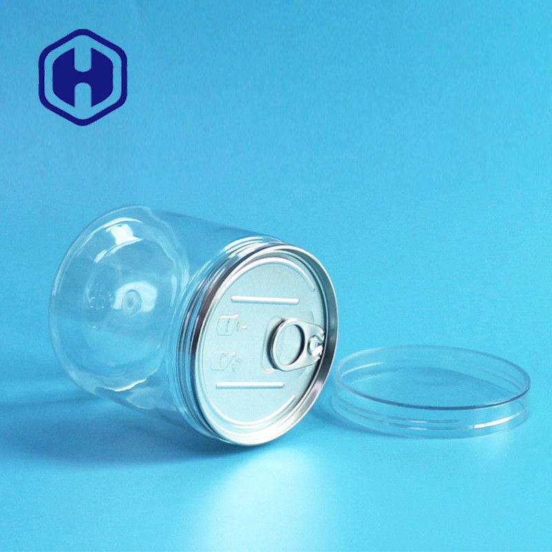 อาหาร PET พลาสติกเปล่าเปิดง่ายกระป๋องผักผลไม้แห้ง 360 มล. ฝาเกลียวกลมสุญญากาศ