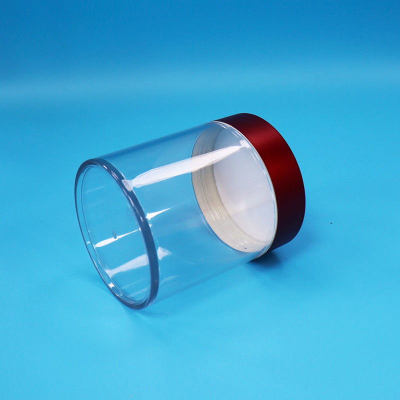 สินค้าอาหาร ขนมหวาน ขนมหวาน ขนมหวาน ขนมปัง ใส PET พลาสติกกลม กระปุกสกรู ปิดแดง