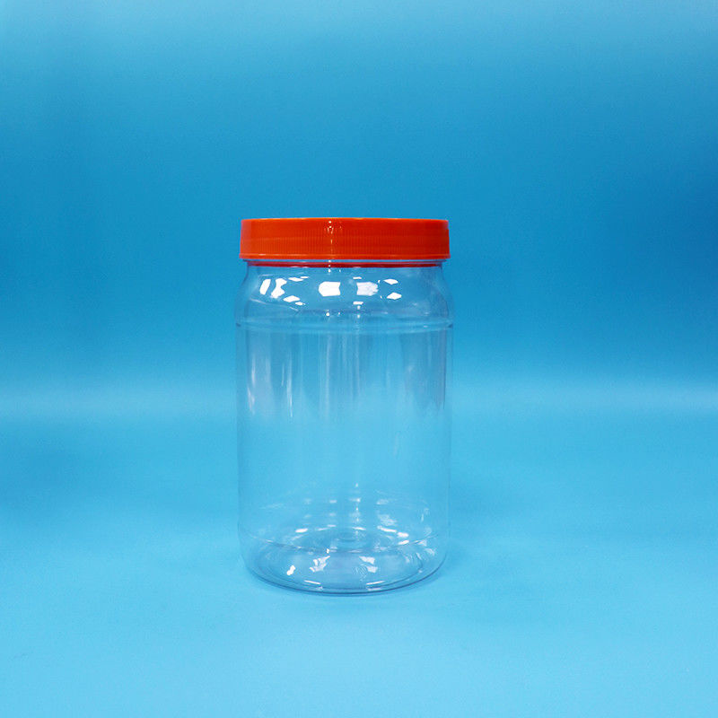 ใส PET พลาสติกกลม อาหาร ของหวาน ขนมหวาน ขนมขนมกระป๋อง กระป๋อง หมวกสกรูสีแดง