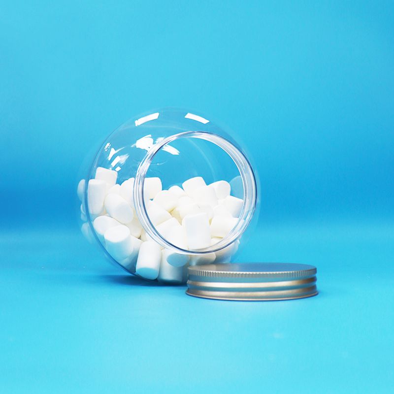 ฝาเกลียวอะลูมิเนียม ขวดโหลอาหาร PET พลาสติกใส ทรงกลม ใส่ขนม ถั่ว อาหารประจำวัน เป็นมิตรต่อสิ่งแวดล้อม