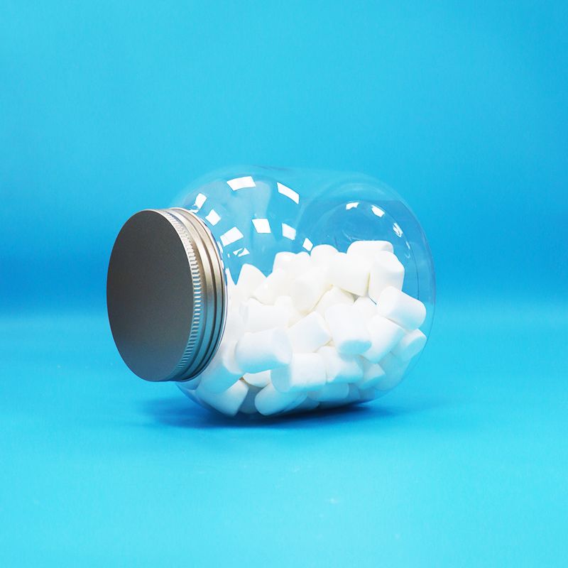 ฝาเกลียวอะลูมิเนียม ขวดโหลอาหาร PET พลาสติกใส ทรงกลม ใส่ขนม ถั่ว อาหารประจำวัน เป็นมิตรต่อสิ่งแวดล้อม