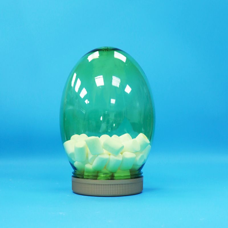 ขวดโหลพลาสติกใส PET ทรงเฉพาะตัวสำหรับอาหาร เกรดอาหาร ถั่ว พิสตาชิโอ ลูกอม ฝาเกลียวแบน