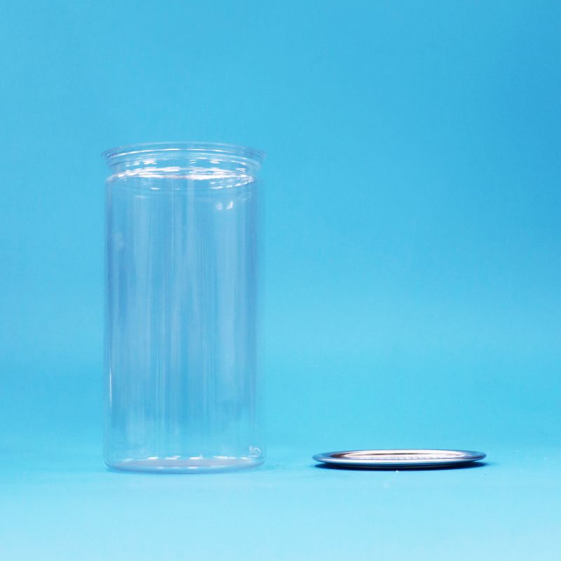 กระป๋องบรรจุภัณฑ์พลาสติกใส PET เปิดง่าย ปิดผนึก สำหรับอาหาร ลูกอม เครื่องดื่ม