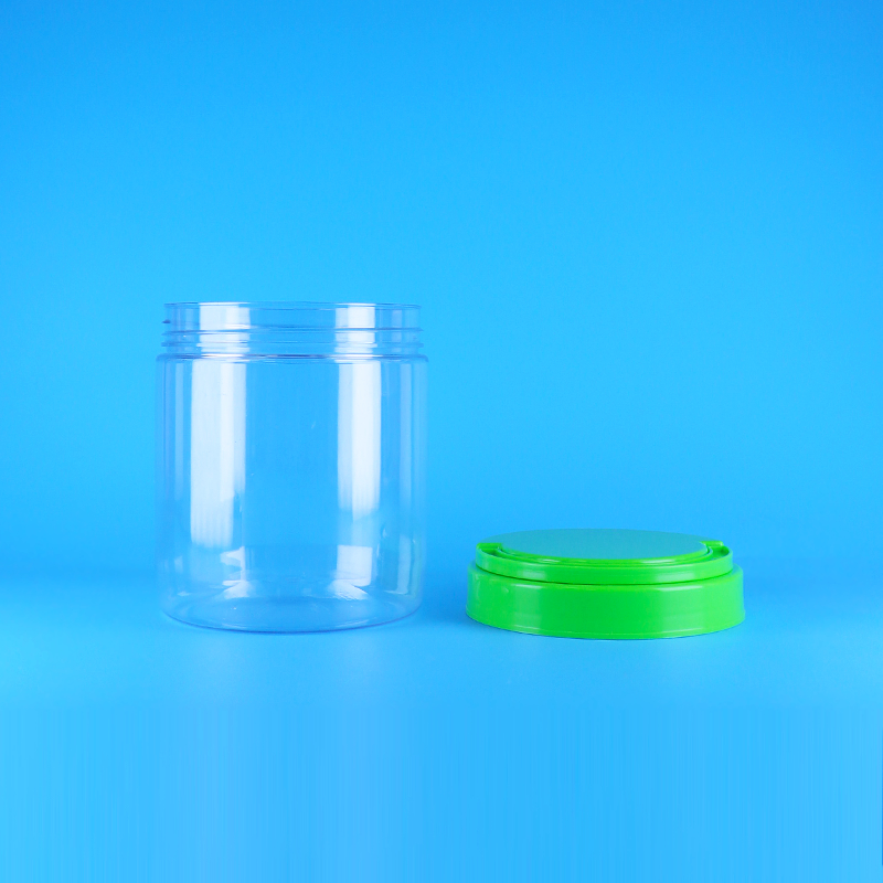 ขวดโหลพลาสติก PET ใส ทรงกลม สำหรับเนยถั่ว ปิดผนึกได้ พร้อมฝาเกลียว ปราศจากสาร BPA