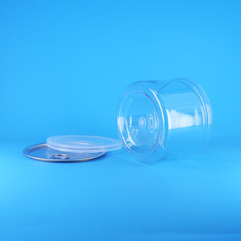 ฝาเปิดง่ายพลาสติก PET ทรงกลม สำหรับบรรจุภัณฑ์อาหาร ลูกอม คุกกี้ ขนมขบเคี้ยว ชา กระป๋อง