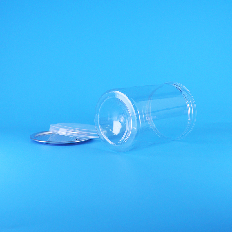 กระปุกขนมโยเกิร์ตอาหารเด็กพลาสติก PET ใสทรงกลม ปราศจากสาร BPA พร้อมฝา PE