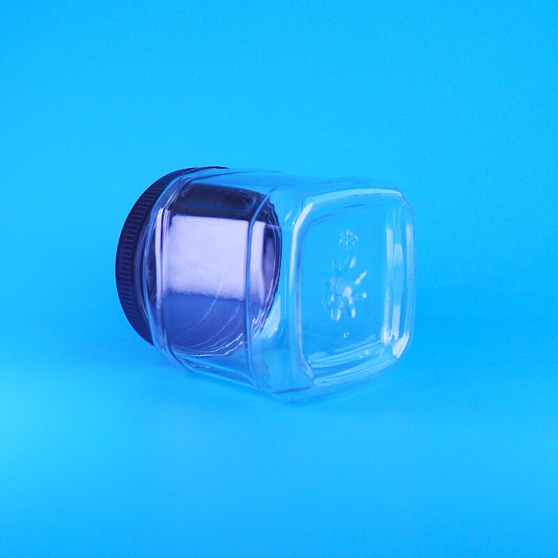 ขวดโหลพลาสติกใสทรงเหลี่ยม ฝาเกลียวสุญญากาศ สำหรับเก็บขนม ถั่วลูกเกด ถั่วปากอ้า เมล็ดสน