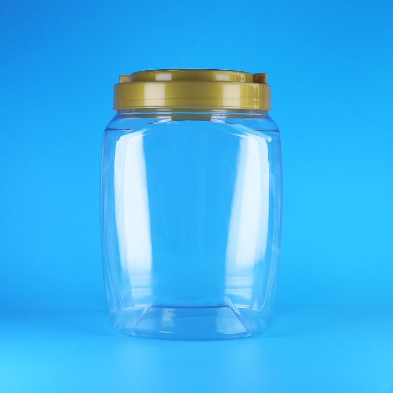 จับสี่เหลี่ยมโปร่ง ปิดเรียบ พลาสติก PET ขนมหวาน ขนมหวาน อาหารแห้ง กระปุกอาหารเด็ก