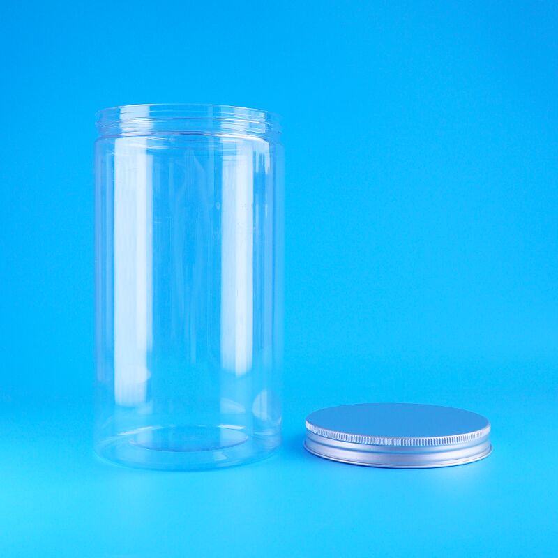 สภาพอาหารใส ผลไม้แห้ง แป้งกระจุก หมี บิสกิต กลม กระป๋อง PET หมวกสกรู