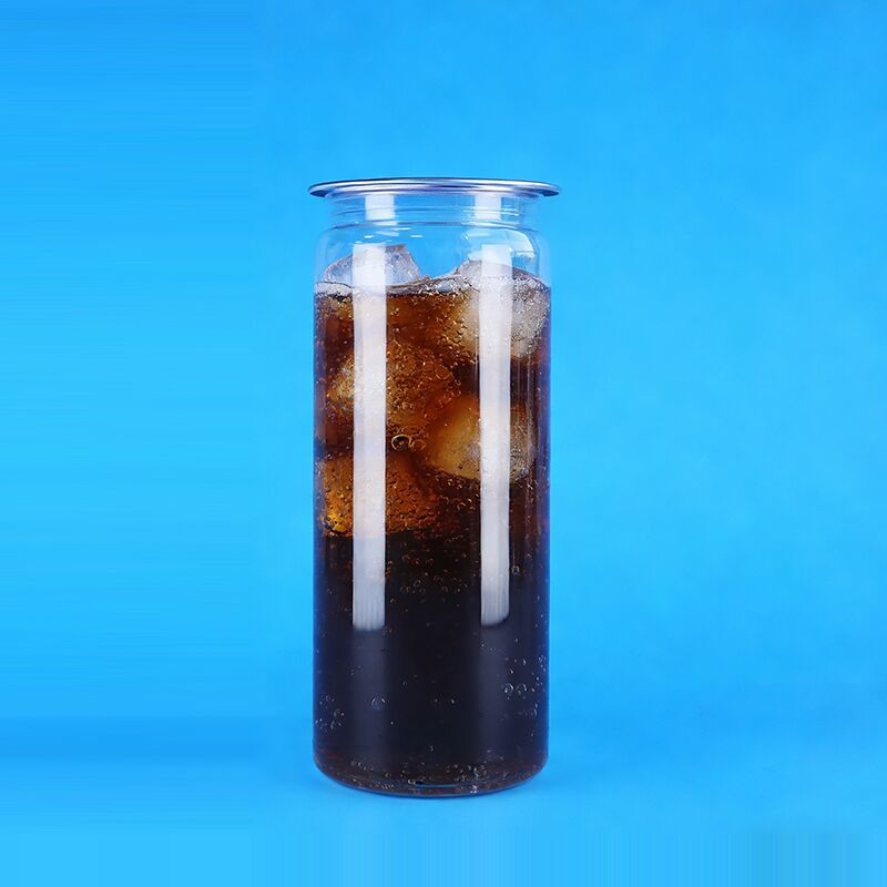 คุณภาพดี ปิดได้ง่าย เปิดฝาใส PET พลาสติก เครื่องดื่ม โซดา