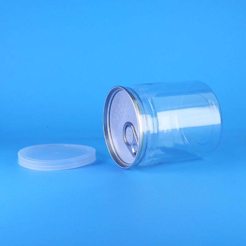 กระป๋อง PET หุ้มอากาศ 250 มิลลิตร พร้อมฝาเปิดง่ายสําหรับป๊อปคอร์นและพริชฝรั่ง กระป๋องพลาสติก