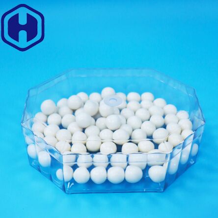 กล่องบรรจุภัณฑ์ทรงแปดเหลี่ยมพลาสติก PET สำหรับขนมผลไม้อบแห้ง ถั่ว คุกกี้ เกรดอาหาร