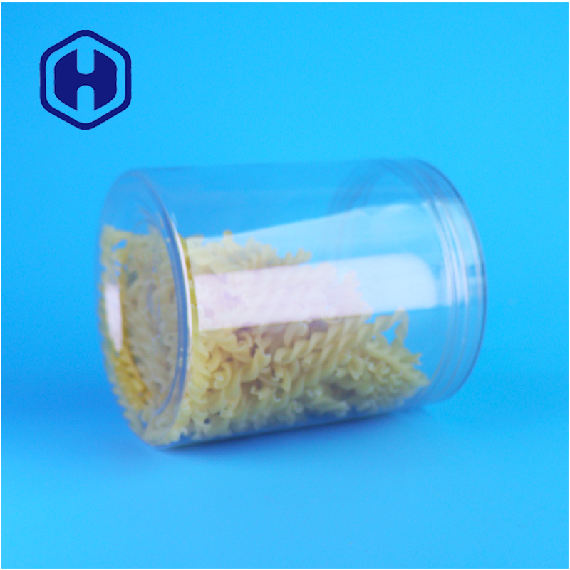 BPA ฟรี Clear Screw Top Cap PET Custom Jar สําหรับอาหารสัตว์เลี้ยงแห้ง เค้กผลไม้แห้ง การบรรจุอาหาร