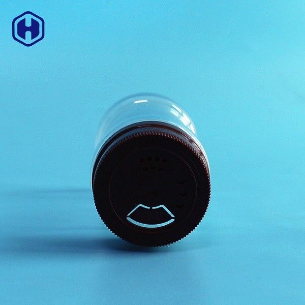 ขวดเครื่องเทศพลาสติกใสพร้อมฝาแบบหมุนสามรู