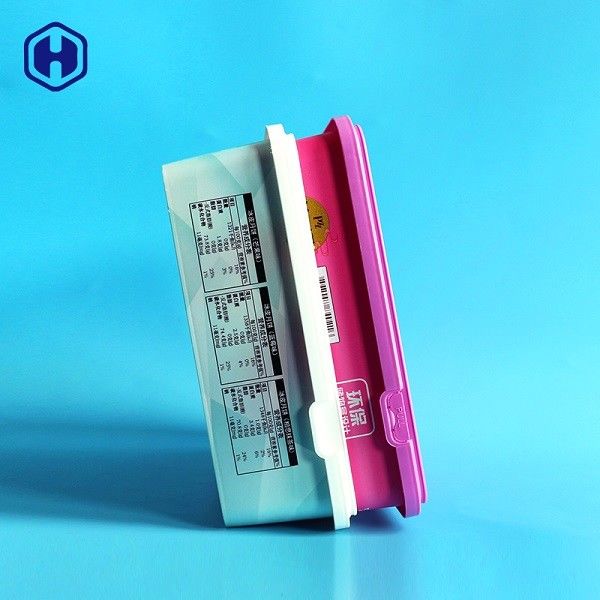 ผนังบาง IML กล่องน้ำหนักเบาสีสันสดใสภาชนะบรรจุอาหารพลาสติกสี่เหลี่ยม