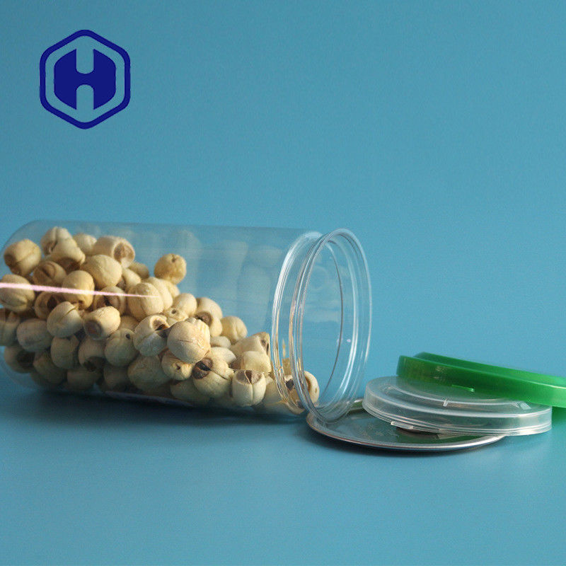 211 # 440ml พลาสติกใสกระป๋องเมล็ดช็อกโกแลตบิสกิตบาร์เปิดง่าย PET Can