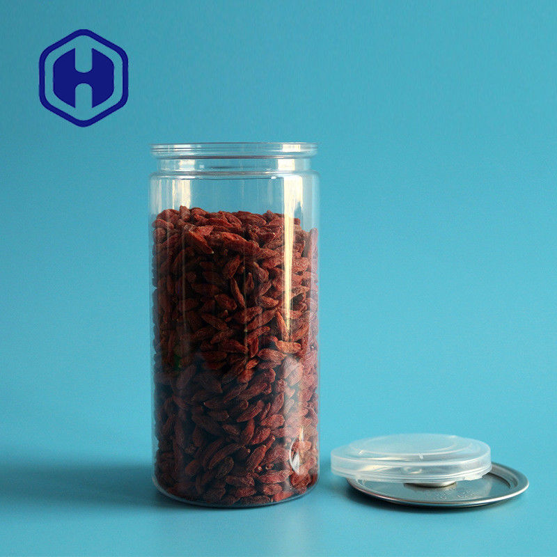 211 # 440ml พลาสติกใสกระป๋องเมล็ดช็อกโกแลตบิสกิตบาร์เปิดง่าย PET Can