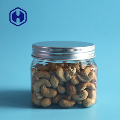 420ml 16oz Sweet Square PET Jar พร้อมฝาอลูมิเนียมบรรจุอาหาร