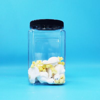 ขวดพลาสติก PET ขนาดสี่เหลี่ยมใส หมวกดํา สําหรับอาหารเด็ก