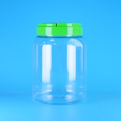 ขวดโหลพลาสติก PET ทรงกลม ฝาเกลียว แบน สำหรับใส่ขนม อาหารใส กาแฟ อาหารแห้ง